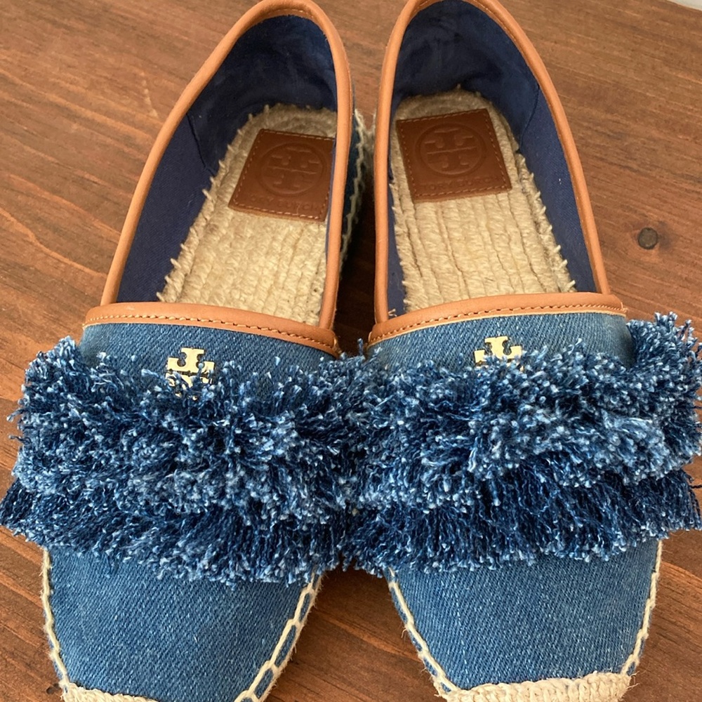 Tory Burch Blue Denim Espadrilles